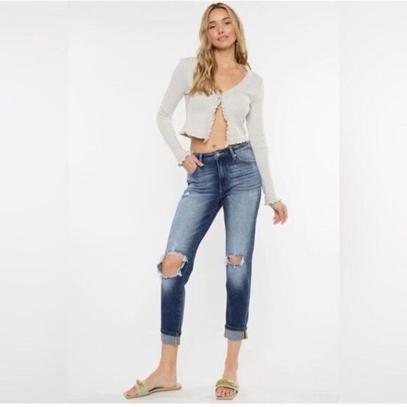 KanCan Womens Jeans Milan High Rise  Knee Distressed Size 11/29 Style KC9197D - Picture 1 of 5